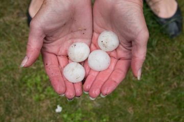 Hail damage in Uptown Houston